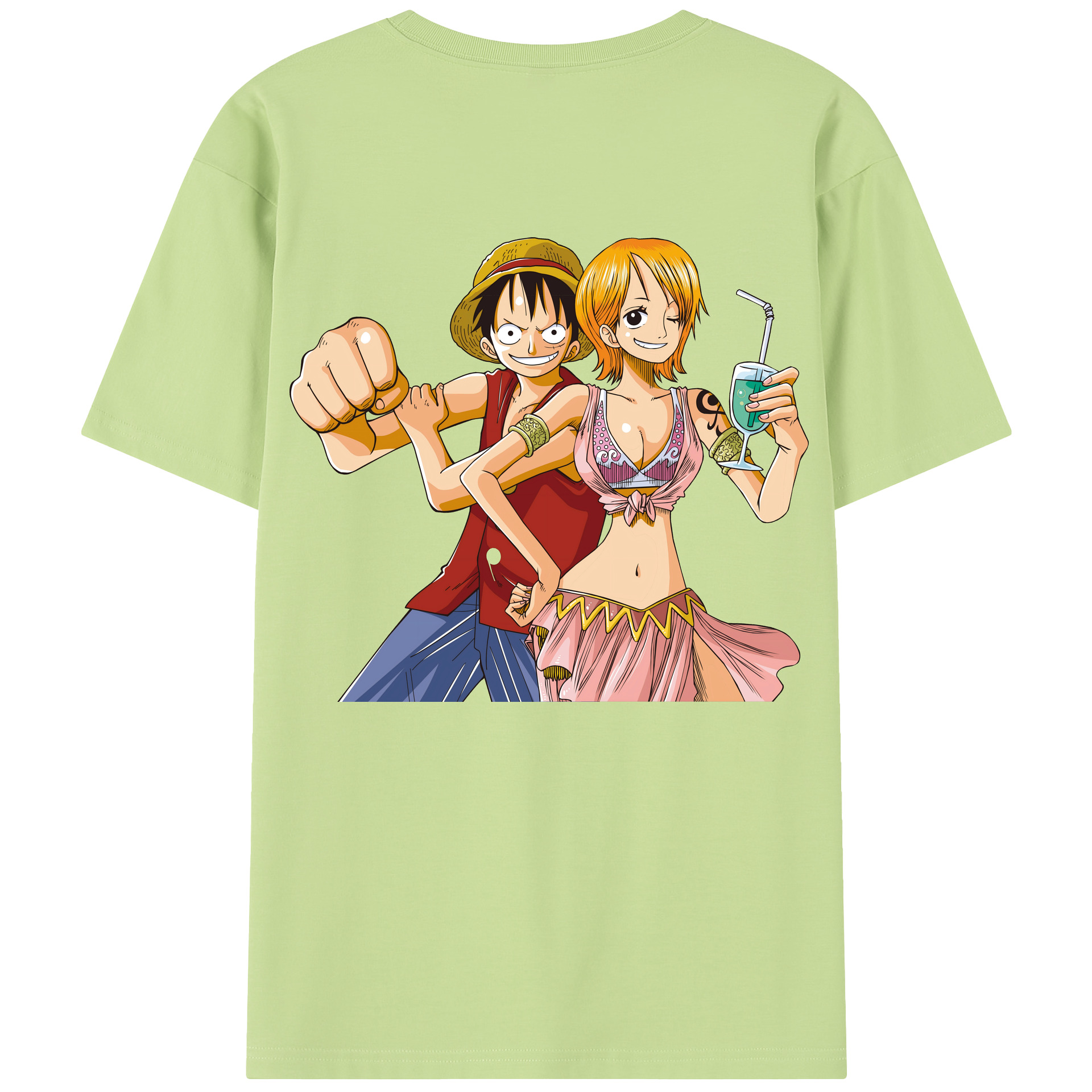ワンピース モンキー・D・ルフィ ONE PIECE Monkey D. Luffy 綿100％半袖Tシャツ（背面プリント）